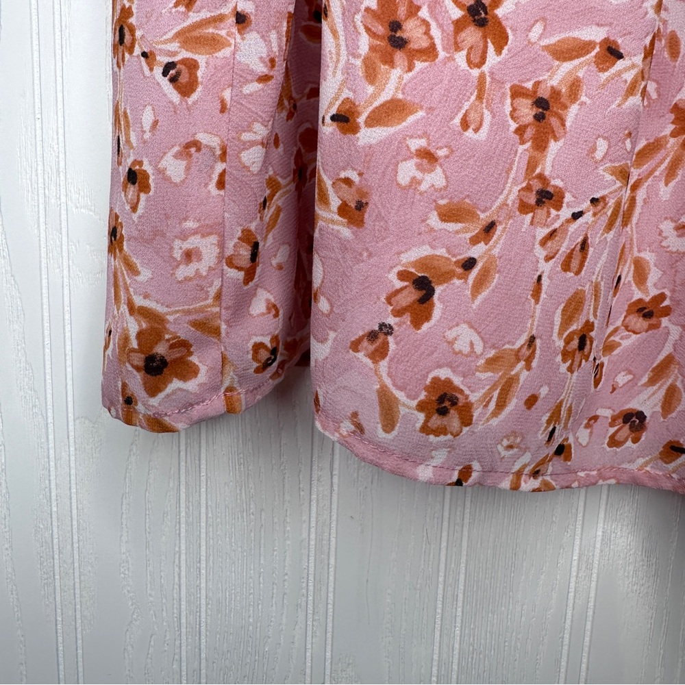 Les Serein pink floral sleeveless shirt Size 1X - Picture 7 of 12